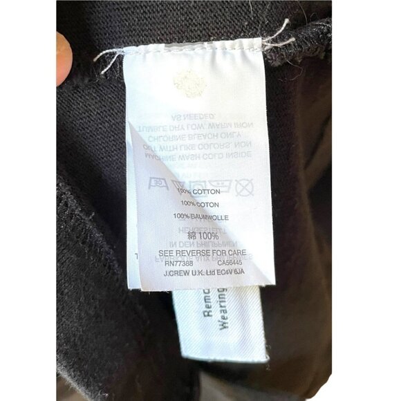 J.Crew Size S Black Long Sleeve 100% Cotton Button Shoulder Turtleneck - Picture 6 of 8